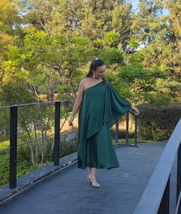 Vestido de maternidad Ilya verde rayas