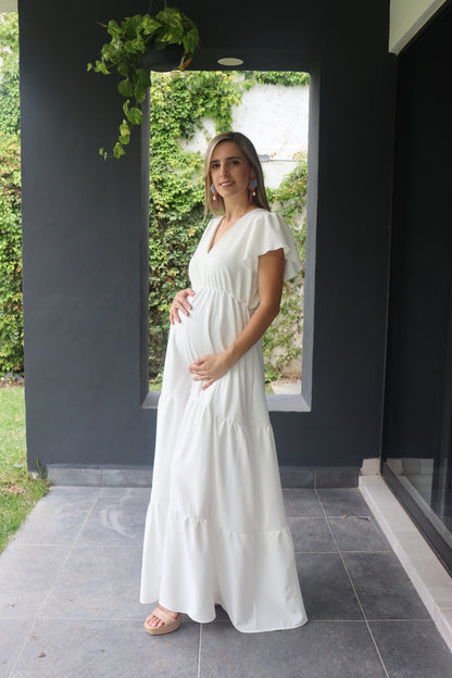 Vestido de maternidad Sofia Dalia blanco