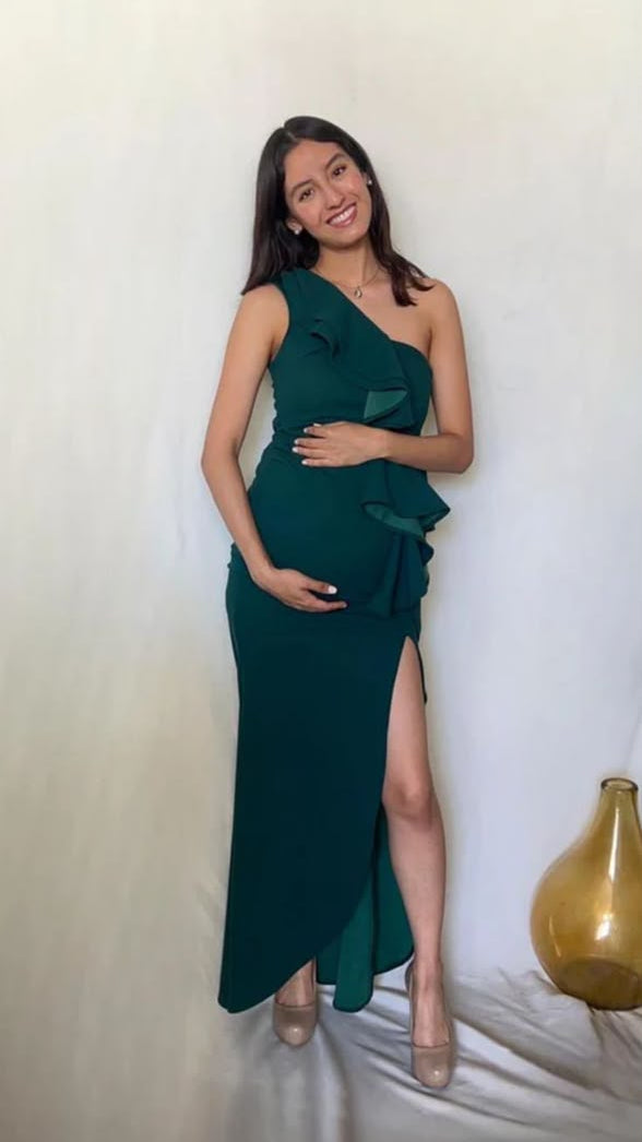 Vestido de maternidad, Britany Verde Bandera (CH) (M) (G) (XG) (XXG)