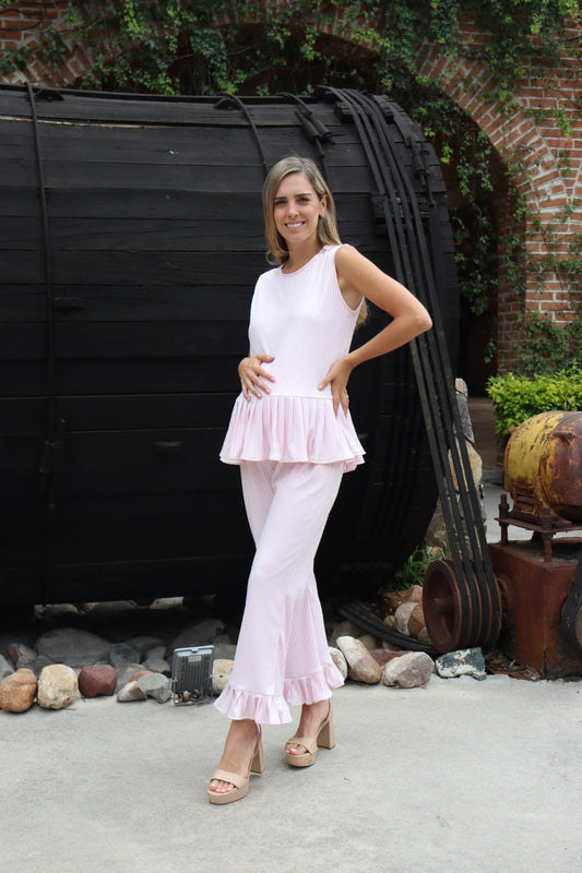Conjunto de maternidad Imelda, rosa rayitas claro CH
