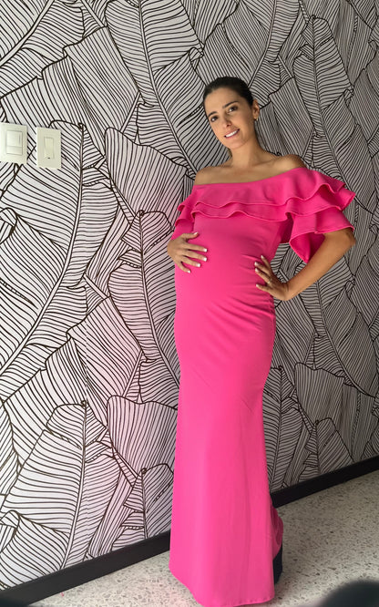 Maternity dress, Alejandra mexican pink