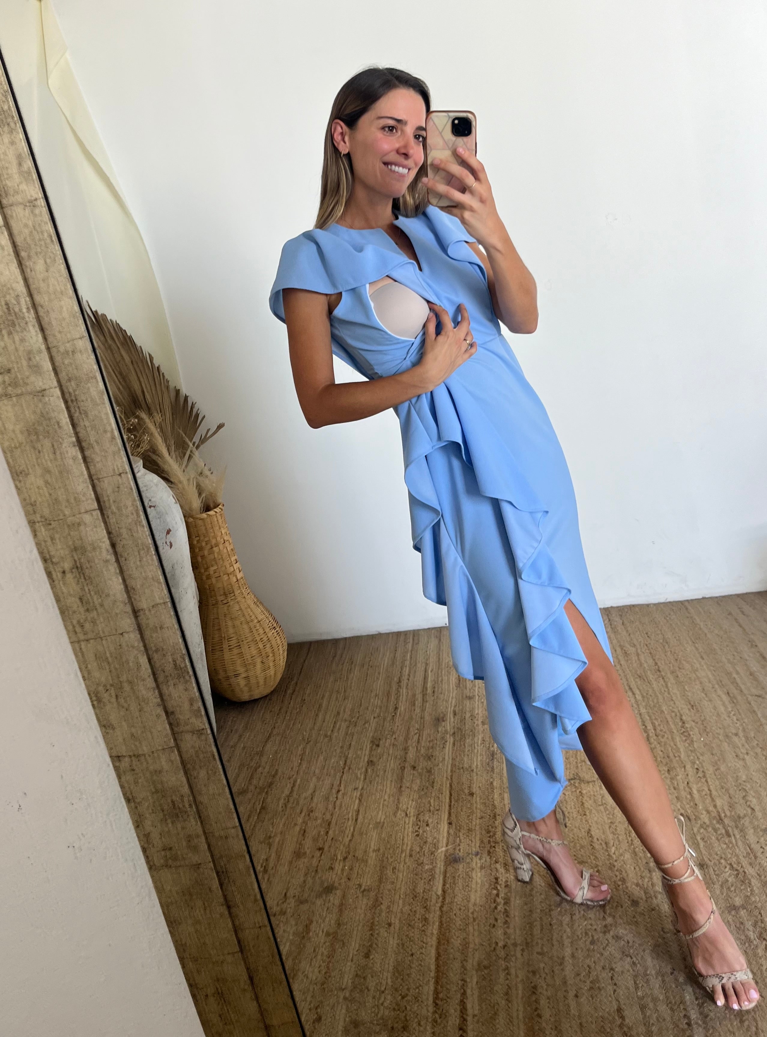 Vestido de lactancia, azul cielo Jessica – Hello Mom