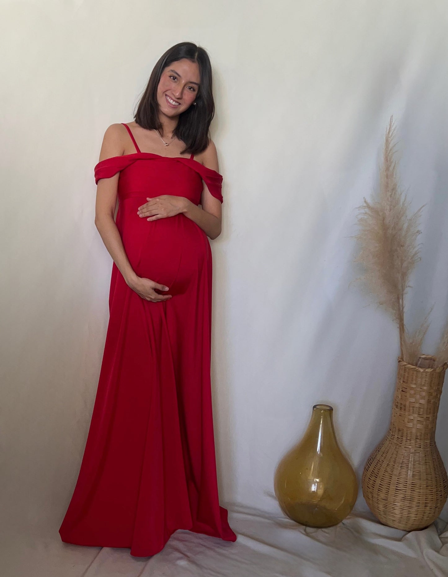 Vestido de maternidad, Bianca rojo licra