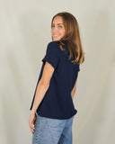 Blusa de Lactancia, Diana Azul marino algodón