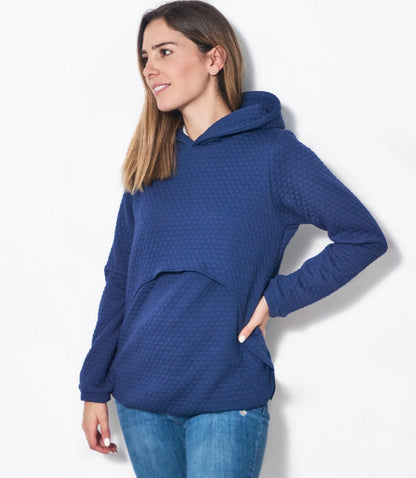 Sudadera de lactancia, gloria azul rombos