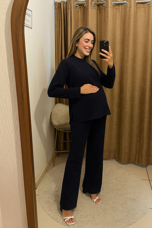 Conjunto de maternidad Cinthya, azul marino caliente (M)