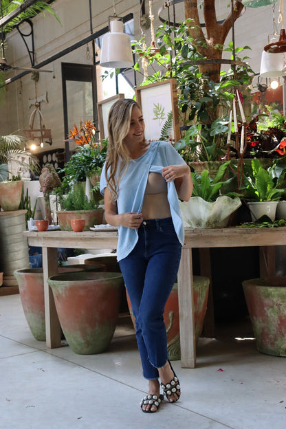 Blusa de Lactancia, Diana Azul jaspe