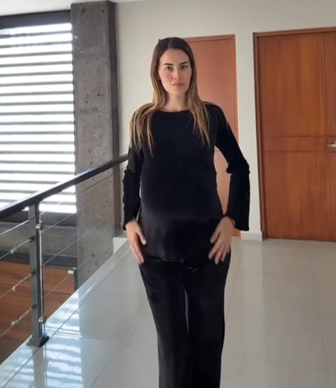 Conjunto de maternidad Mayte, negro terciopelo CH