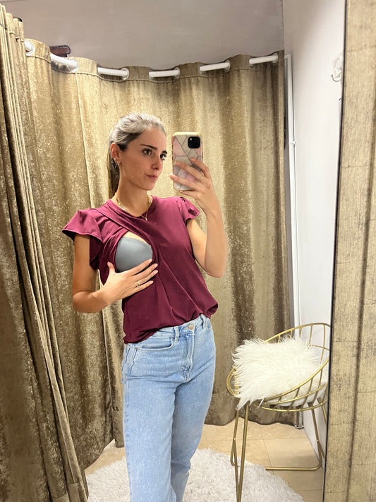 Blusa lactancia Andy vino algodón