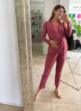 Pijama de lactancia y maternidad, rosa SM
