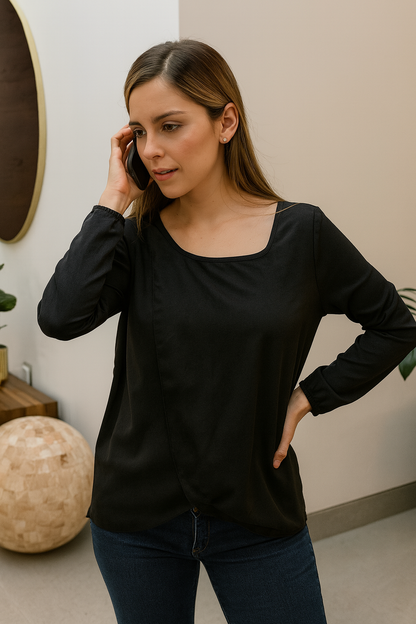 Blusa de Lactancia, Diana Negra MANGA LARGA