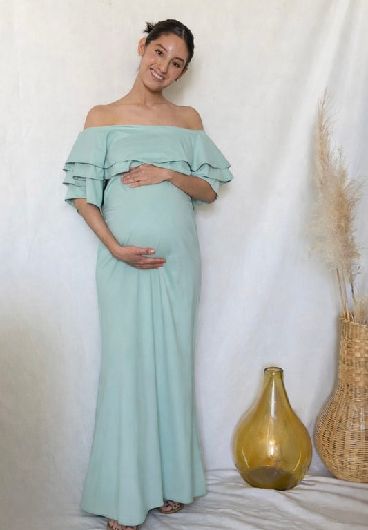 Vestido de maternidad, Alejandra verde licra claro