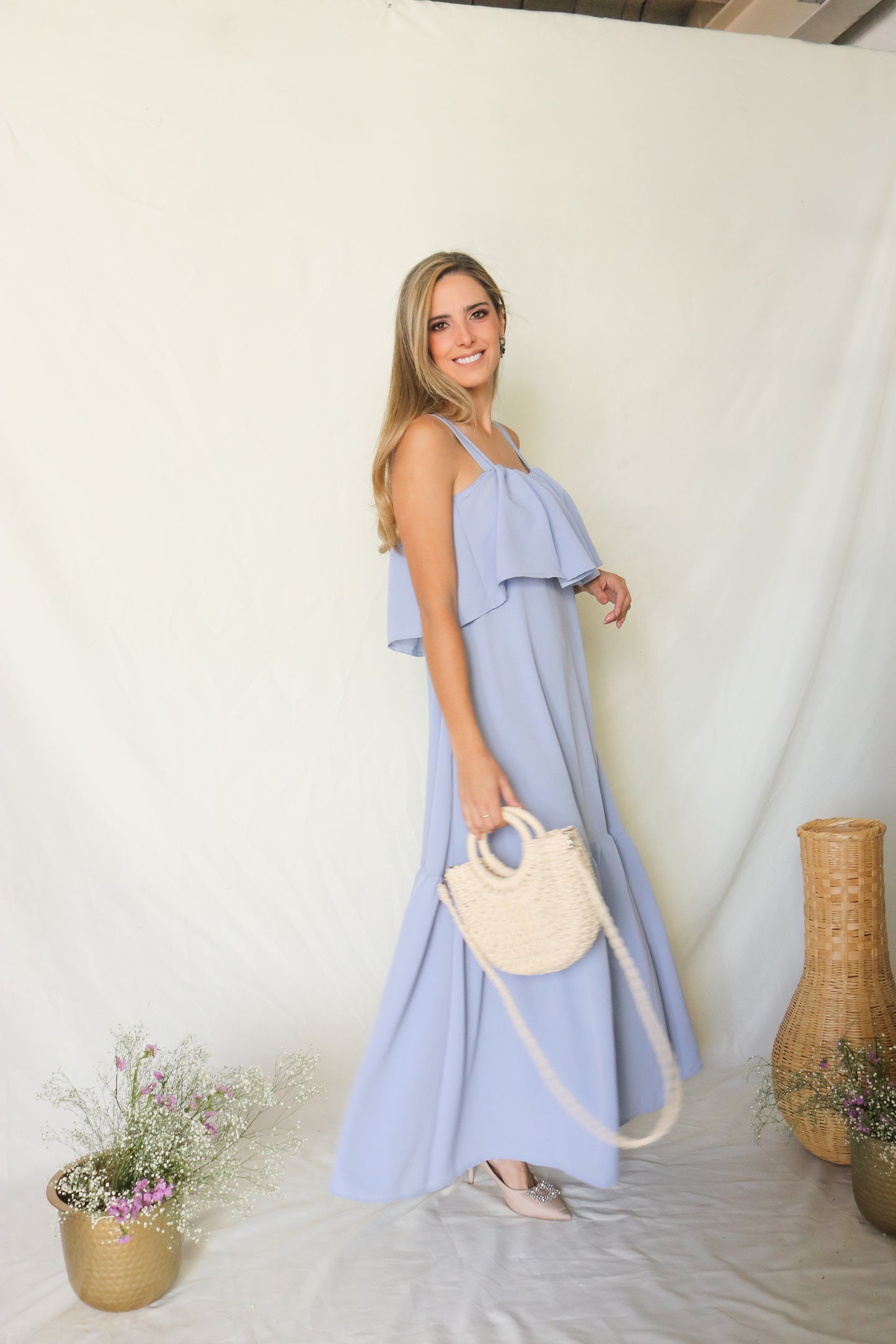 Vestido de lactancia, Mitzi azul polvo CH