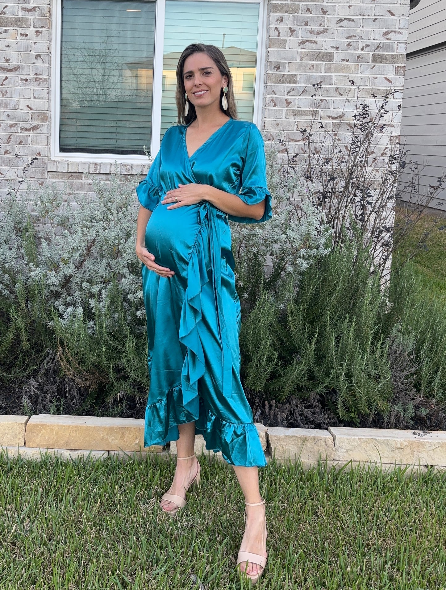 Maternity dress, Ursula blue/green