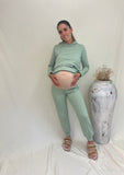 Pants de maternidad y lactancia verde rombos