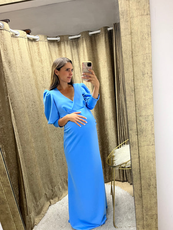 Vestido de maternidad sesión azul frances , Yuridia