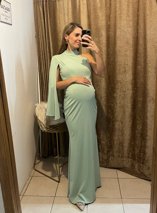 Vestido de maternidad Carola, verde claro licra
