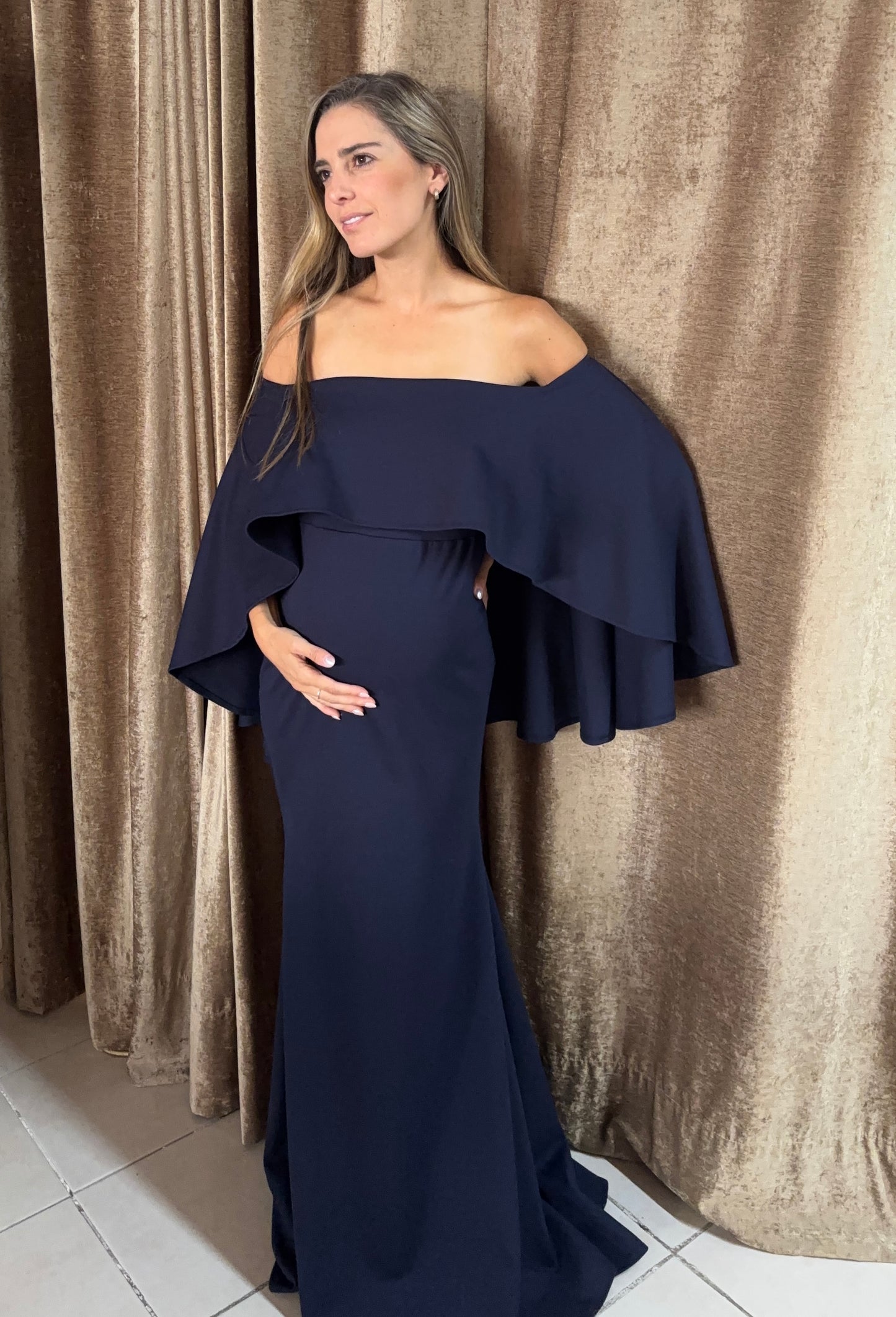 Vestido de maternidad Amparo, azul marino Ponti Roma