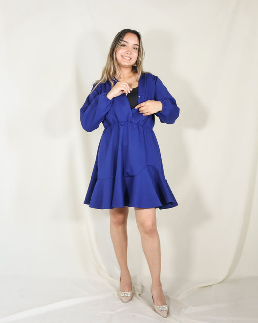 Vestido de lactancia y maternidad, Zara azul imperial Ponti roma