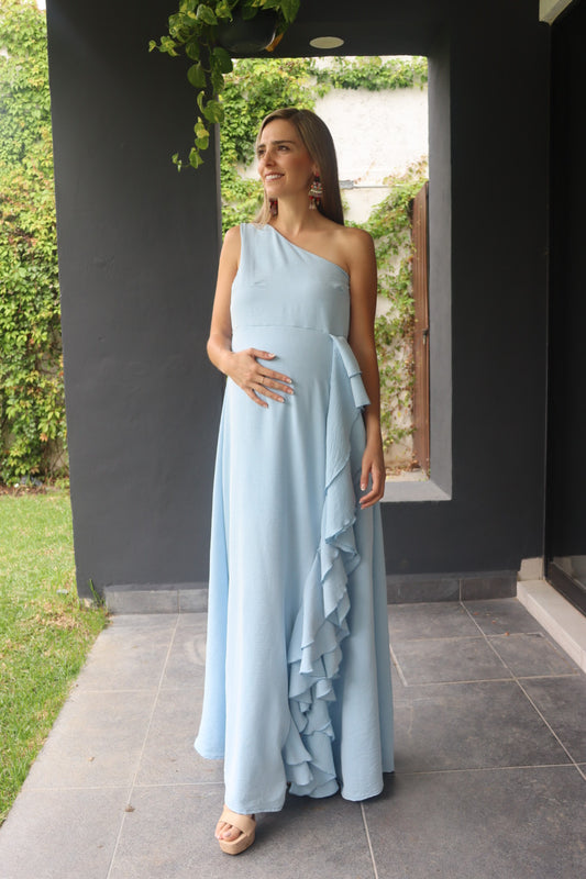Vestido de maternidad Nancy azul jaspe