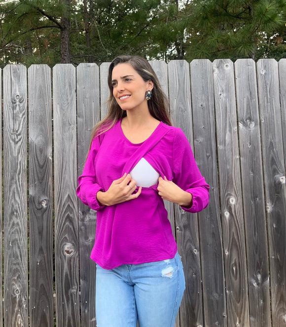 Blusa de lactancia Daniela, mulberry