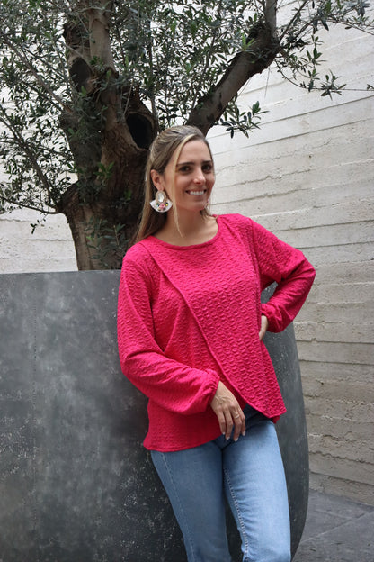 Blusa de lactancia, Diana rosa barbie textura
