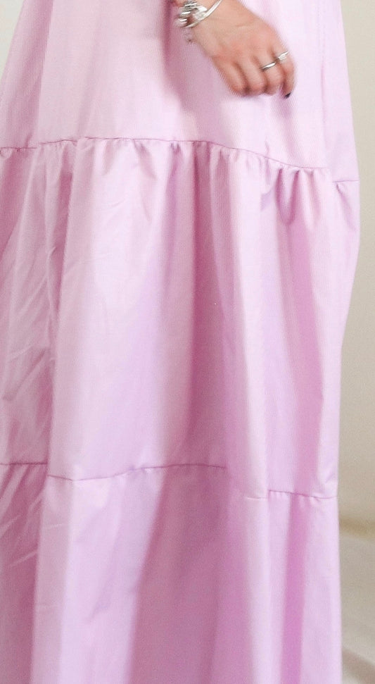 Tela rosa rayas algodón