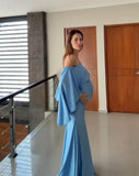 Vestido de maternidad Amparo, Azul brilloso