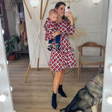 Match familia navideño negro con rojo