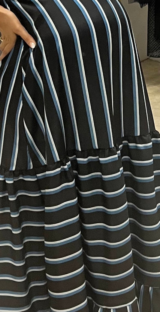 Tela rayas negras con negro