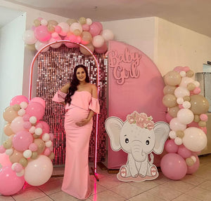Vestido de maternidad Loredana rosa claro largo