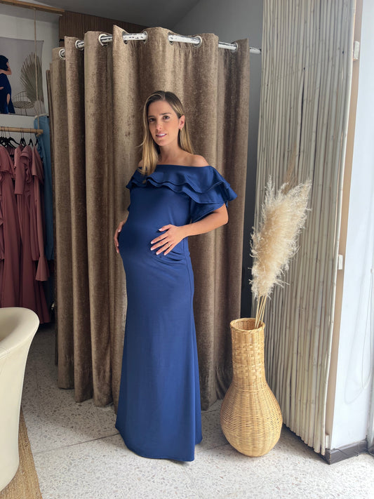 Maternity dress, Alejandra navy blue
