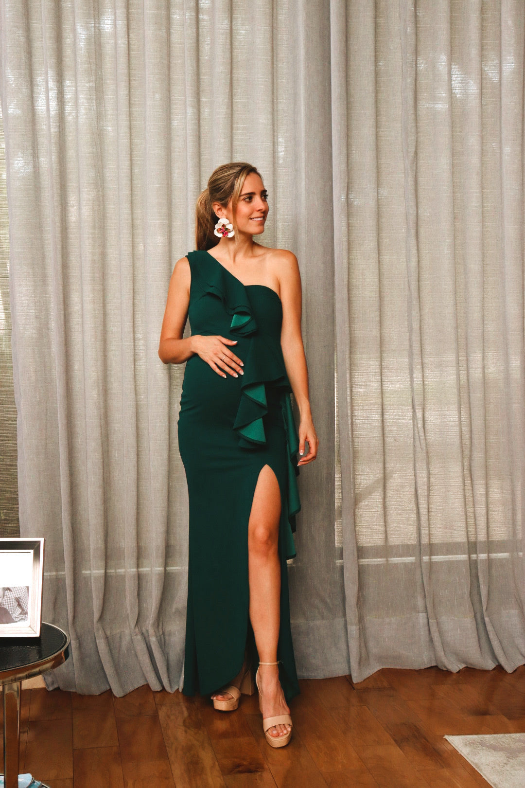 Vestido de maternidad, Britany Verde Bandera (G) (XG) (XXG)