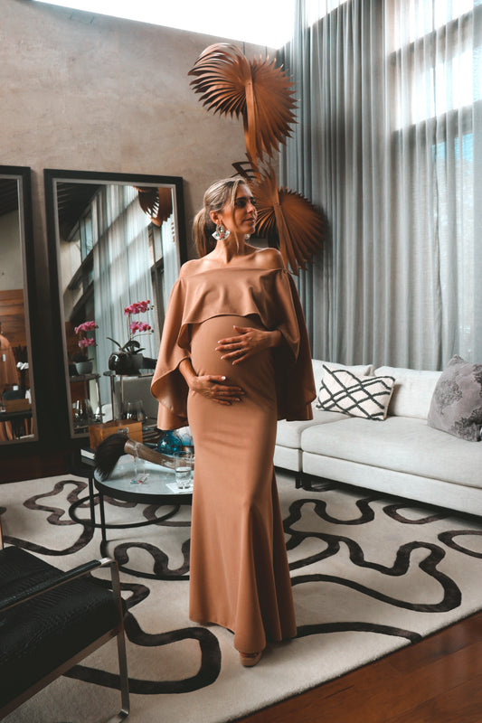 Vestido de maternidad Amparo, beige vértigo (CH)