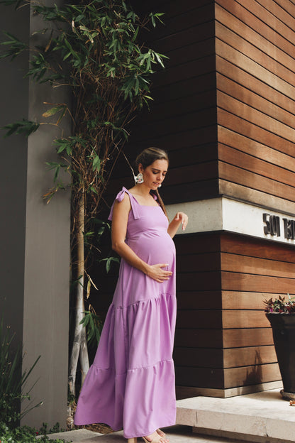 Maternity dress Dahlia black white flowers