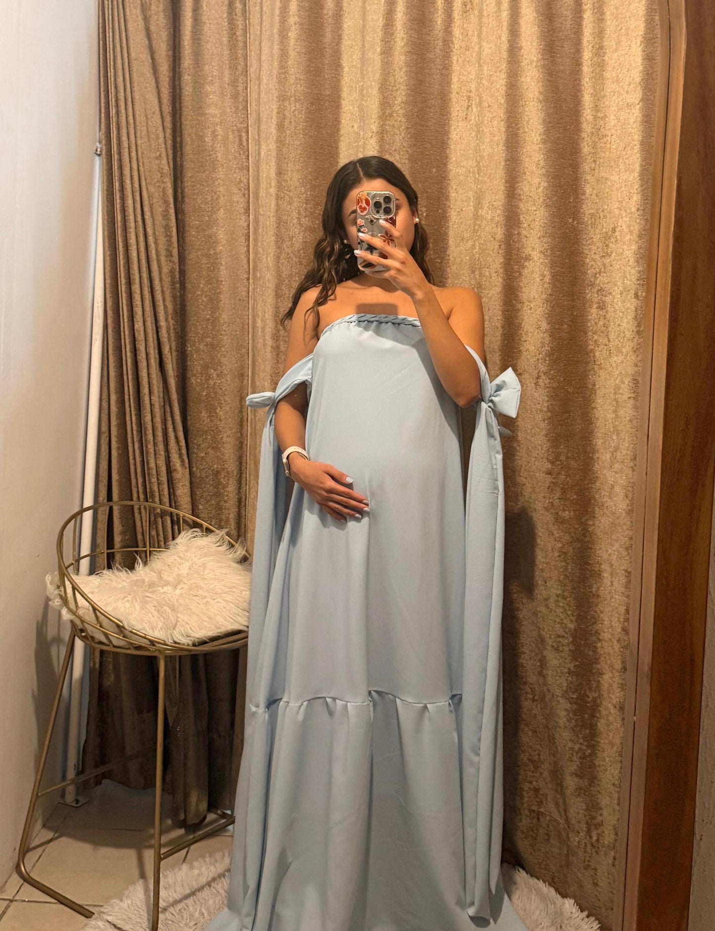 Vestido de maternidad Kalisi azul cielo  (CH)