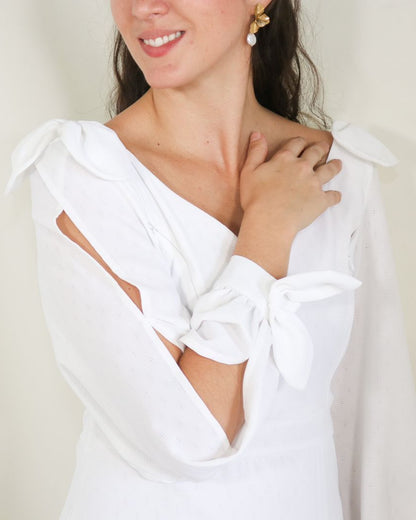 Vestido Nallely de lactancia blanco