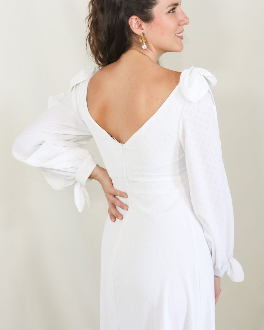 Vestido Nallely de lactancia blanco