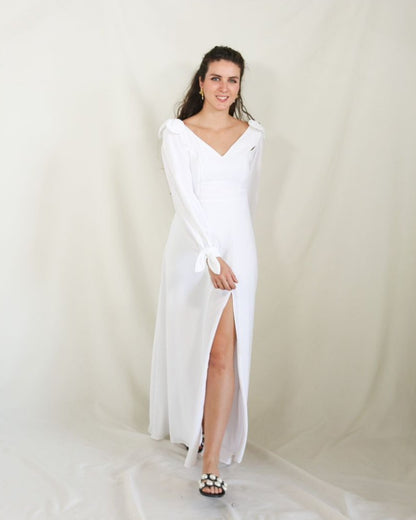 Vestido Nallely de lactancia blanco