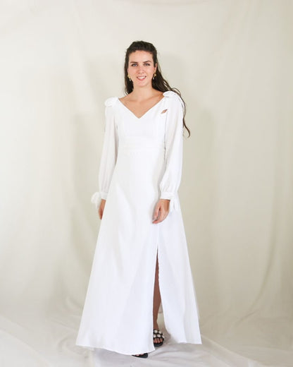 Vestido Nallely de lactancia blanco