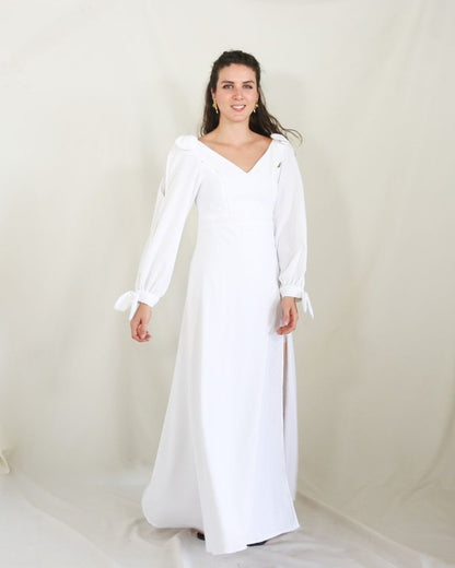 Vestido Nallely de lactancia blanco