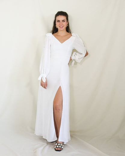 Vestido Nallely de lactancia blanco
