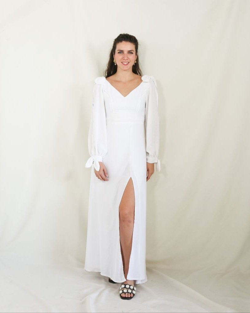 Vestido Nallely de lactancia blanco