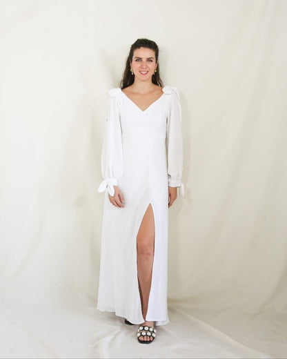 Vestido Nallely de lactancia blanco
