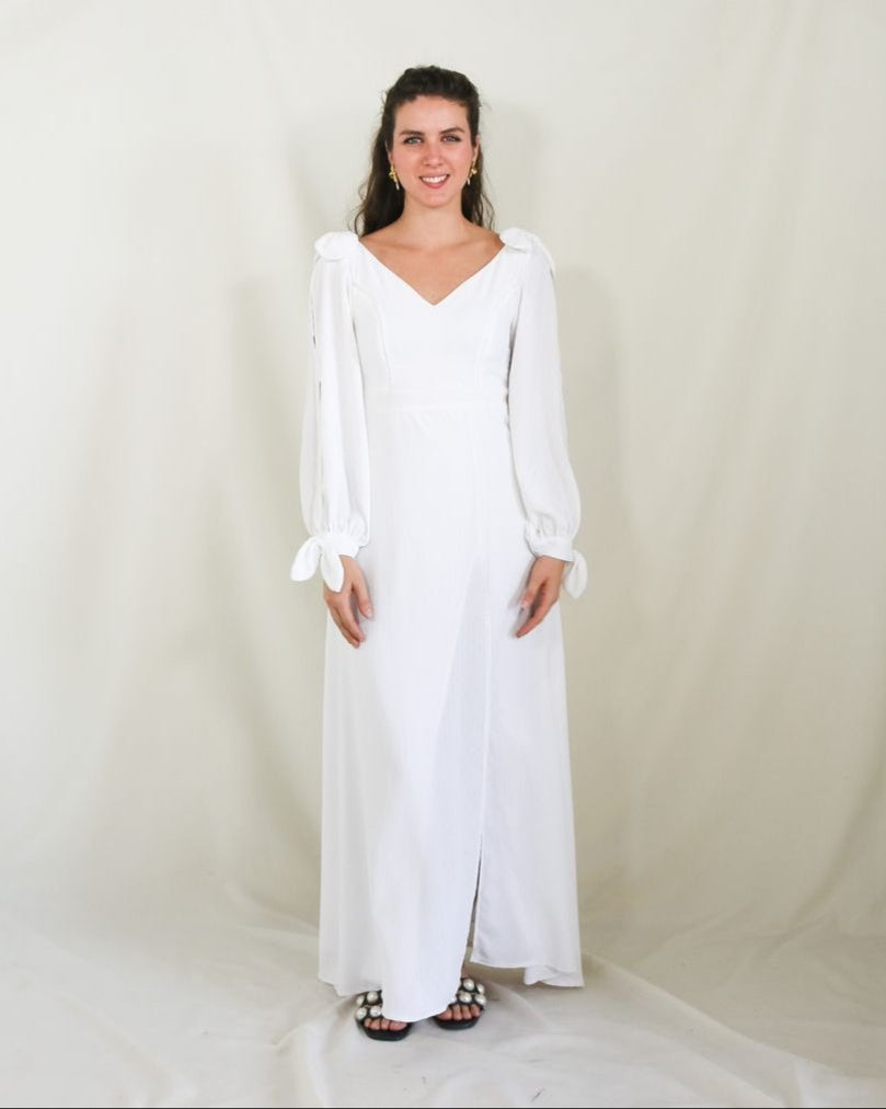 Vestido Nallely de lactancia blanco