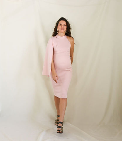 Vestido de maternidad Carola, rosa claro corto neopreno CH