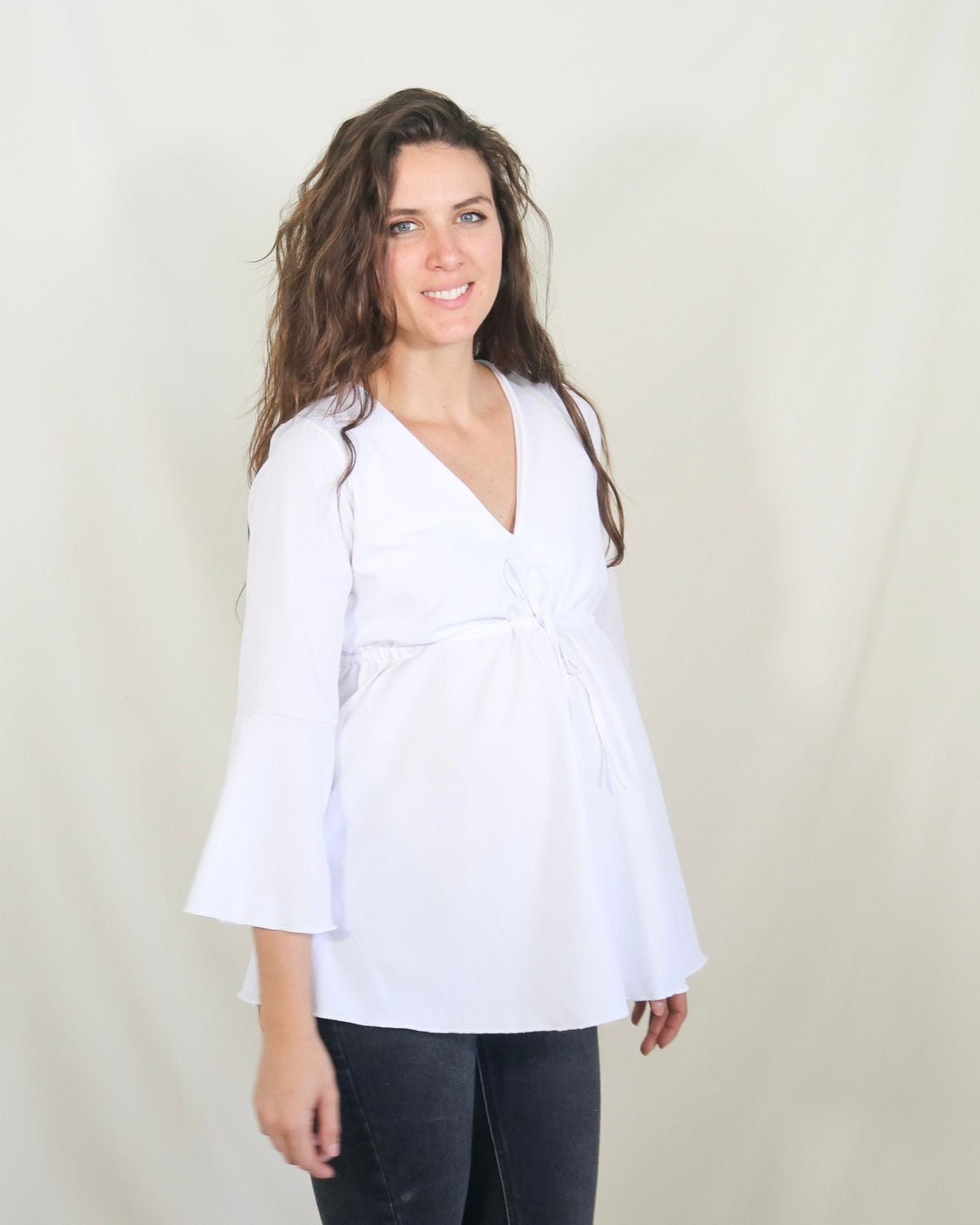 Blusa de maternidad, loretta blanca
