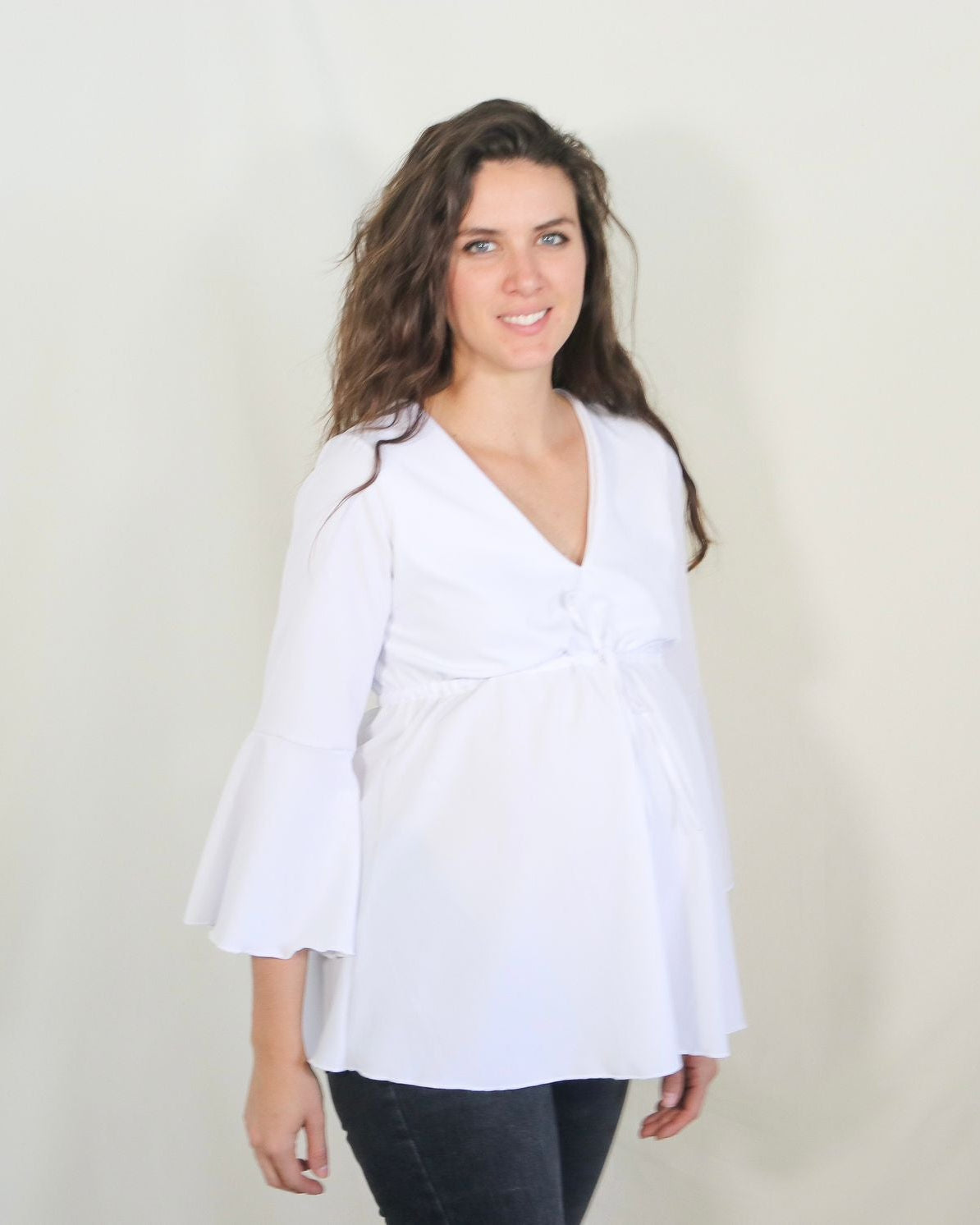 Blusa de maternidad, loretta blanca
