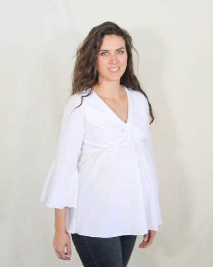 Blusa de maternidad, loretta blanca