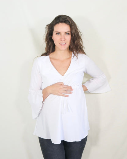 Blusa de maternidad, loretta blanca
